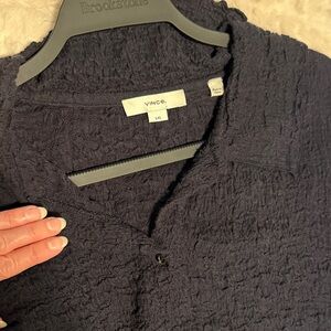 EUC Vince Navy lace Button-Down Shirt